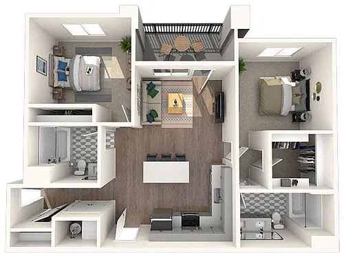 Floor plan Premier Two Bedroom, Two Bathroom B