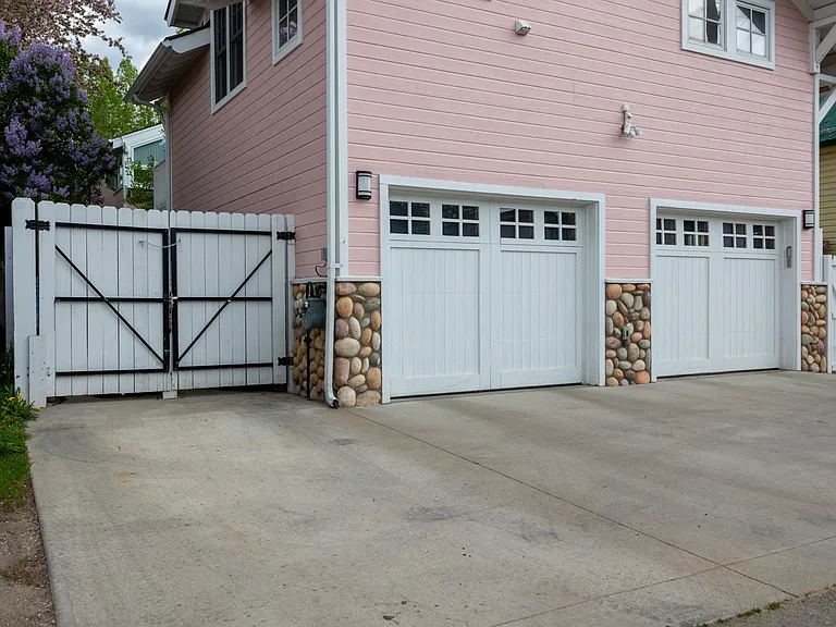 Assigned parking space with entry gate on the right