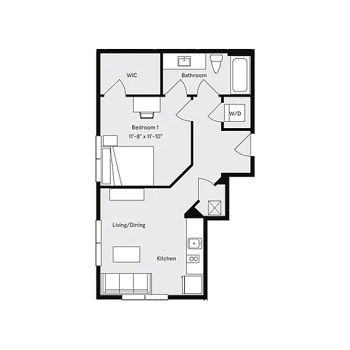 Floor plan 1x1A