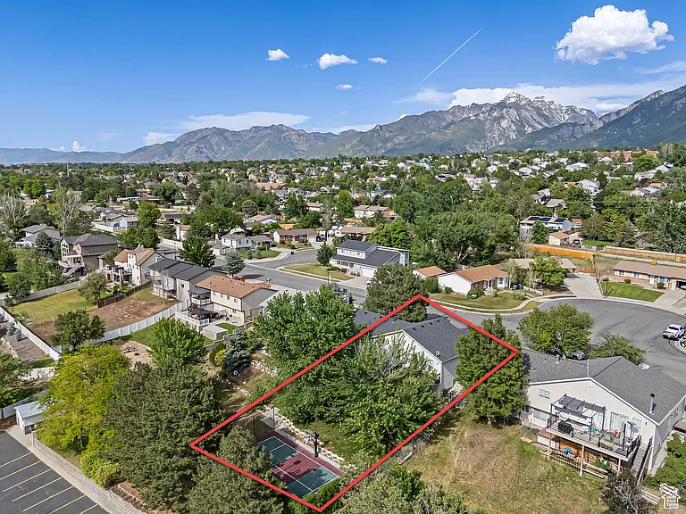 Aerial view with Wasatch Range in the front