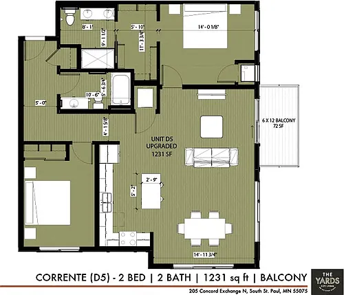 Floor plan The Yards - Corrente (D5)