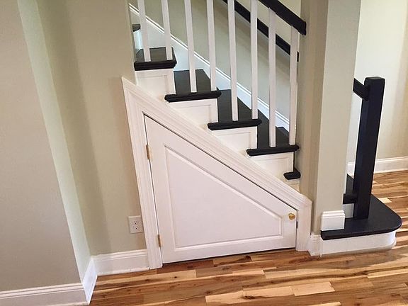 Storage under stairs.
