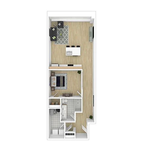 Floor plan 1 BR - B