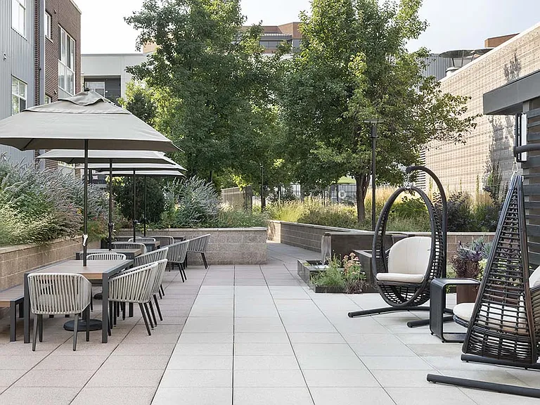 Apartment community Outdoor Lounge at Griffis Cherry Creek in Denver Colorado.