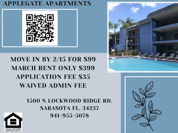 Applegate Apartment, 1500 N Lockwood Ridge Rd #2b862d565, Sarasota, FL 34237
