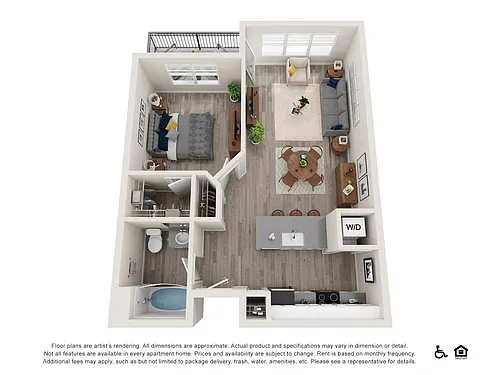 Floor plan 1x1 B - Premium