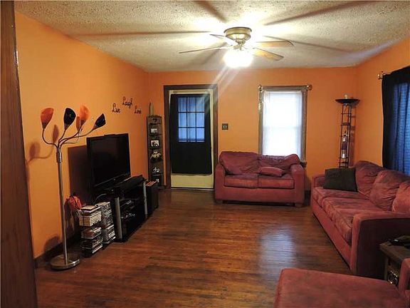 Living room with hardwood