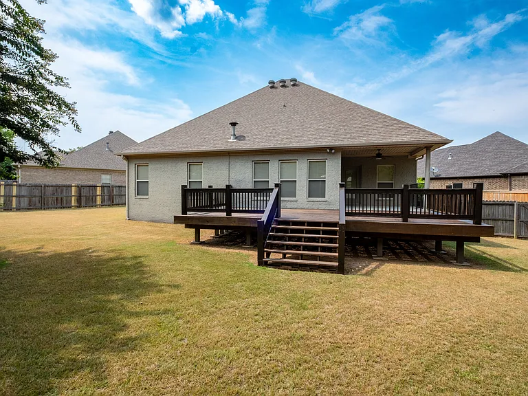Back yard with deck.