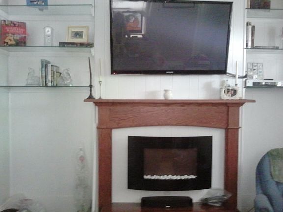 Living Room with flat screen fireplace