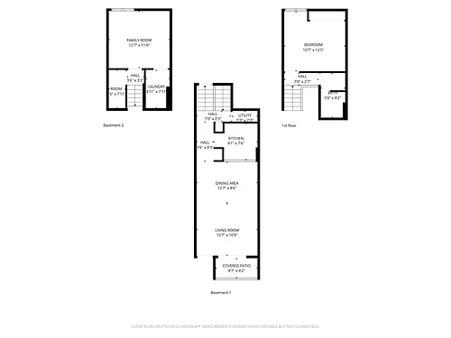 Floor plan Non Updated 2 Bedroom Split Level
