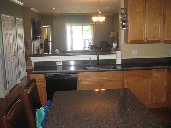 kitchen with half wall