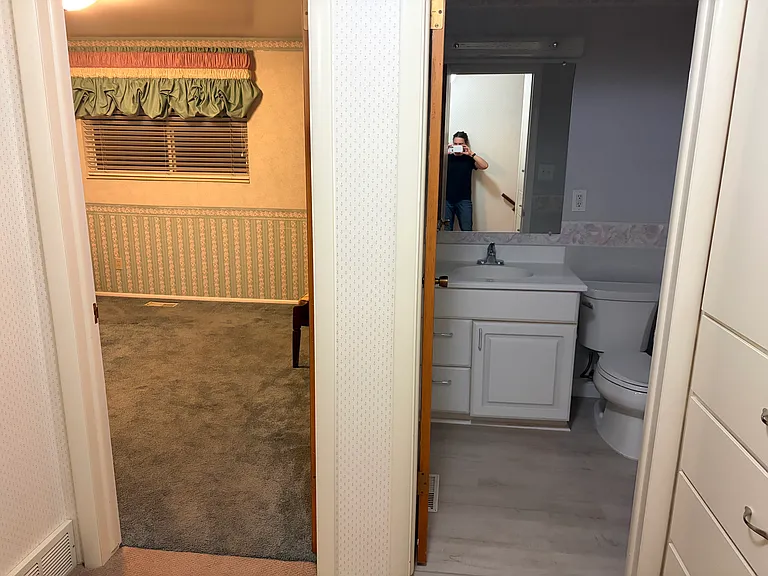 Master BD on left, Full BA upstairs in hallway