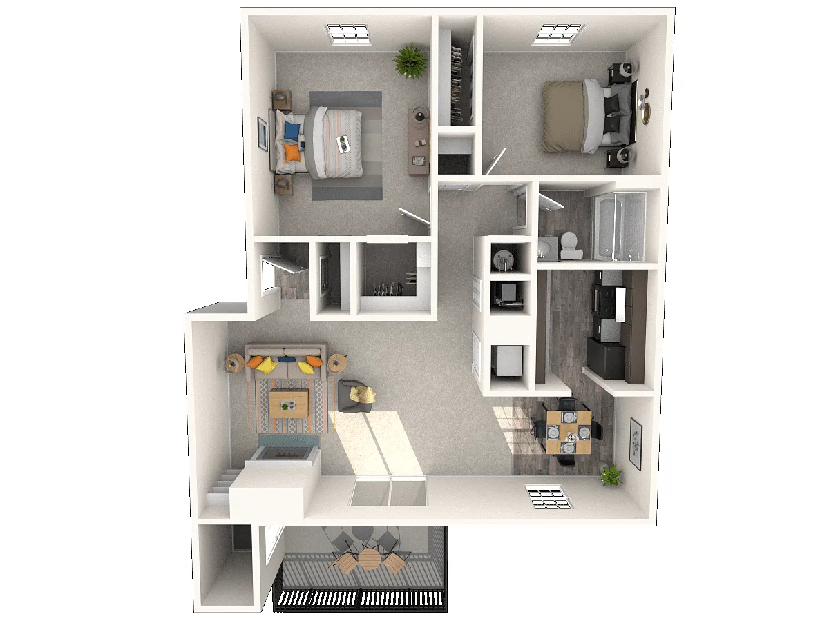 Floor plan Two Bedroom Apartment Large