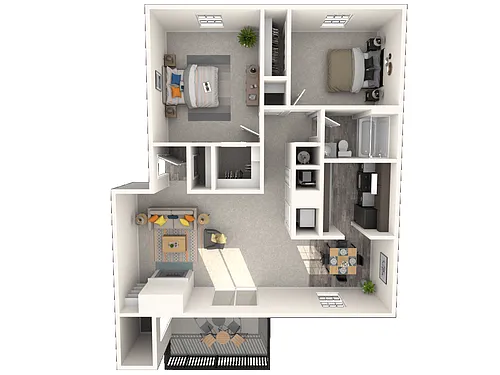 Floor plan Two Bedroom Apartment Large