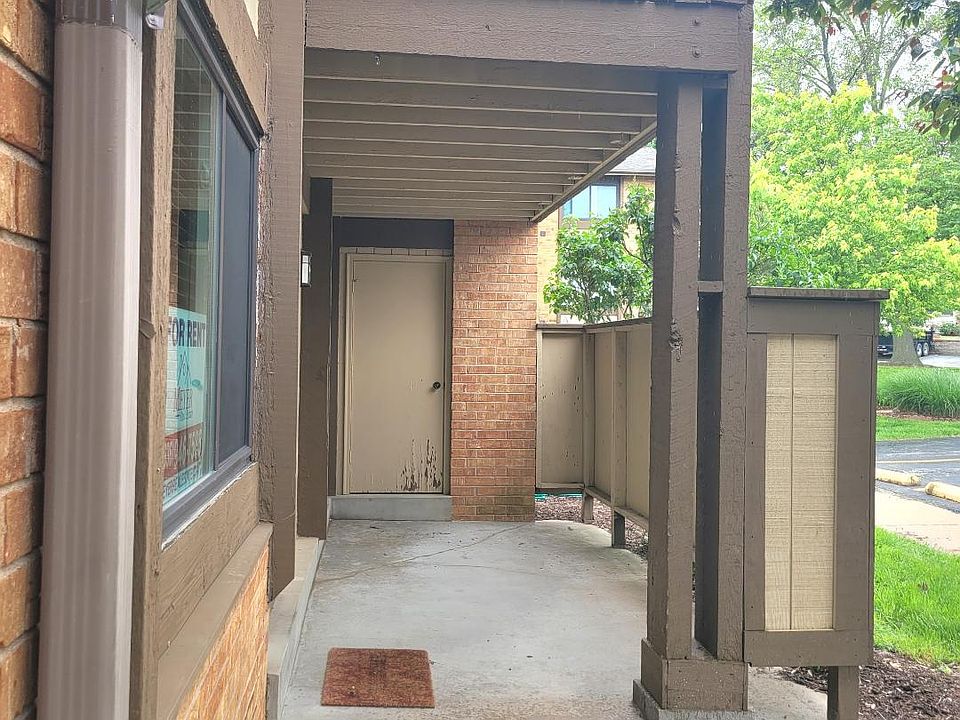 Large covered patio with storage closet