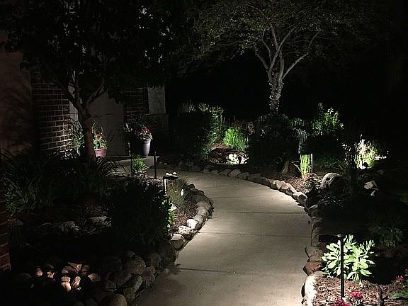 Front walkway - by night