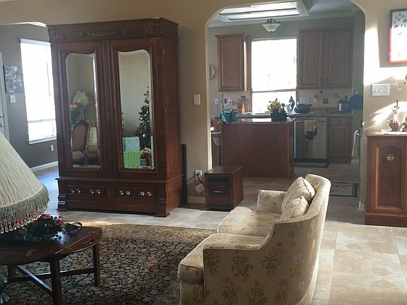 Living room with tile floors