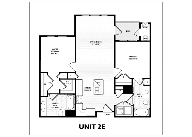 Floor plan 2 Bed/2 Bath-2E