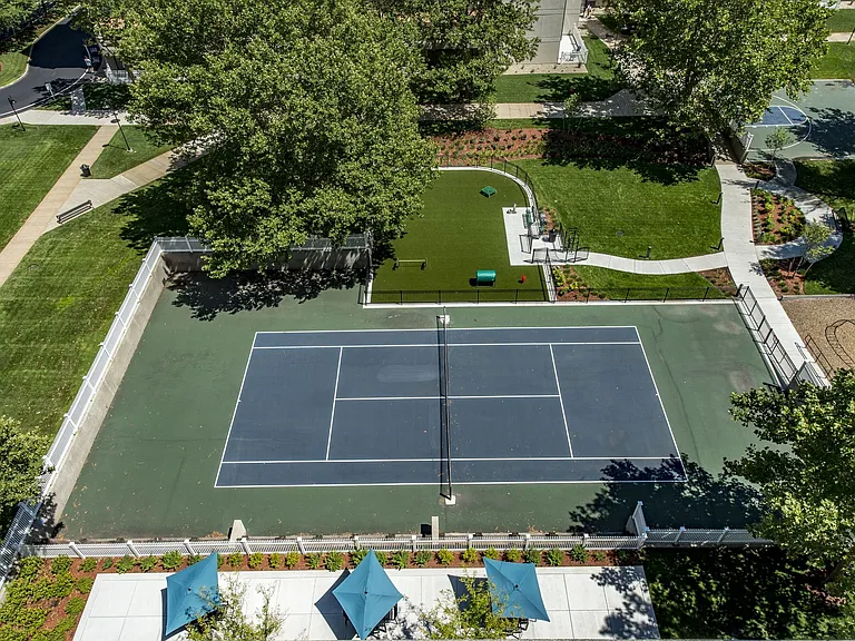 Aerial View Of Tennis Court
