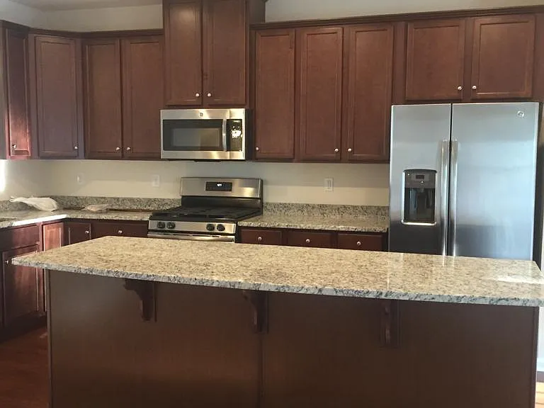 kitchen view from dining area across