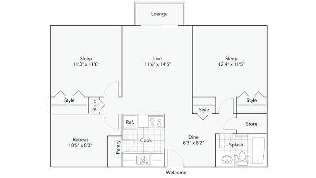 Floor plan Towering Oak with Den