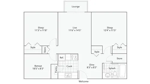 Floor plan Towering Oak with Den
