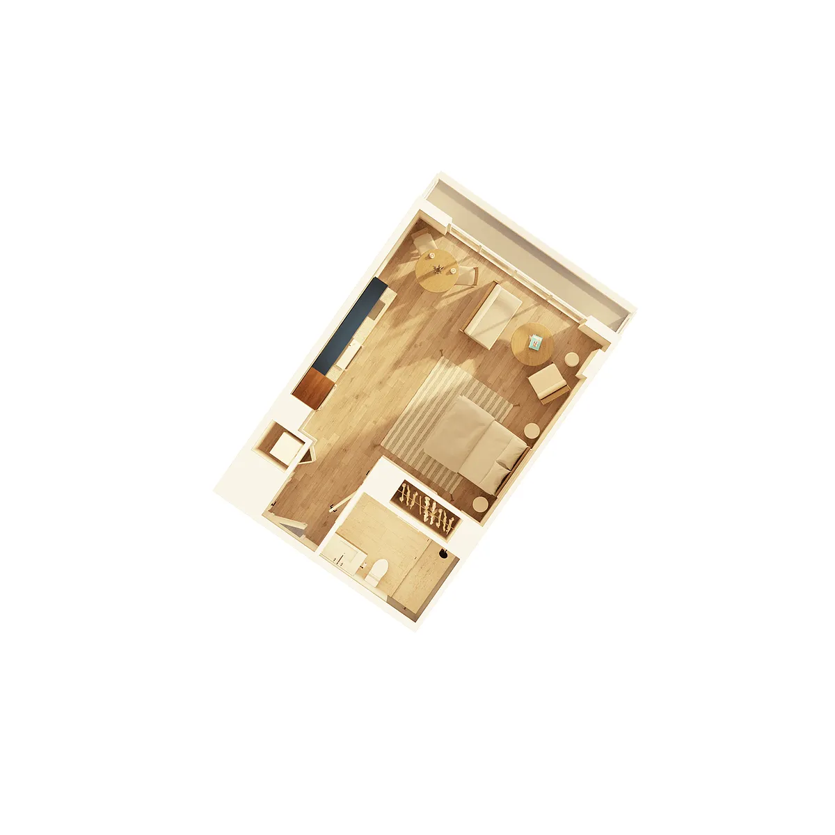 Floor plan Studio Type E (S01)