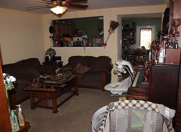Main Living Room with Kitchen in the back