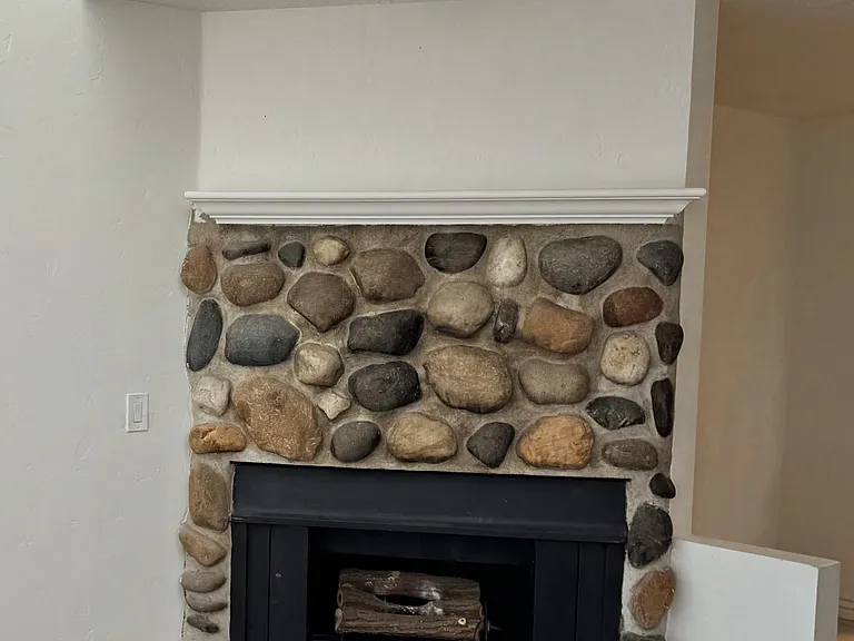 Fireplace in living area