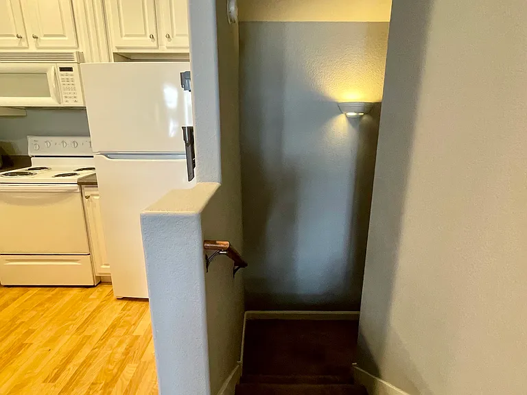 Looking down the stairs from the 2nd floor
