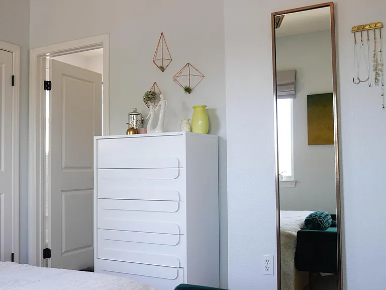 2nd floor primary bedroom, with adjoining bathroom