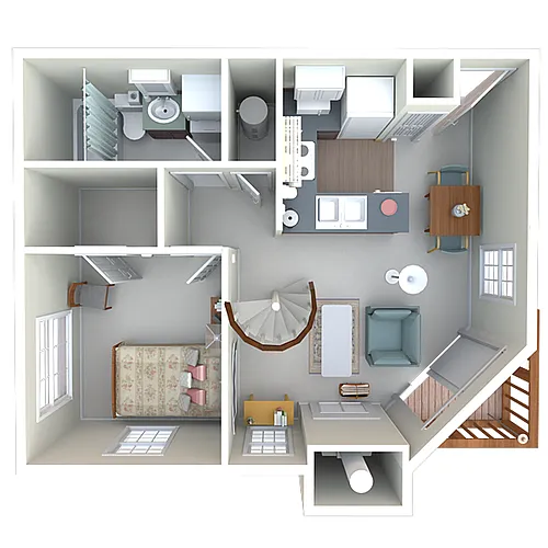Floor plan One Bedroom/loft