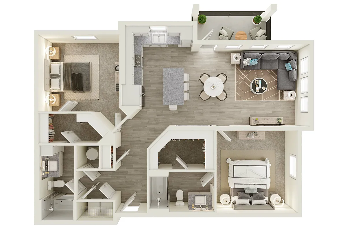 Floor plan B2 - Two Bedroom, Two Bathroom