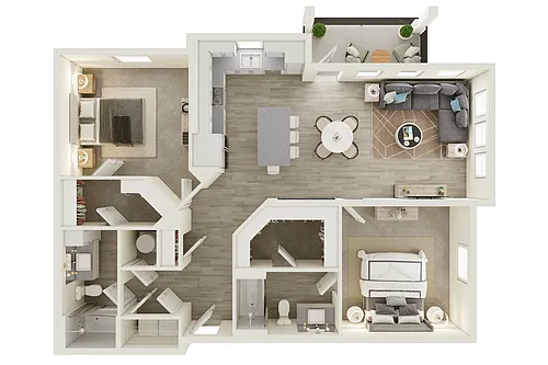 Floor plan B2 - Two Bedroom, Two Bathroom