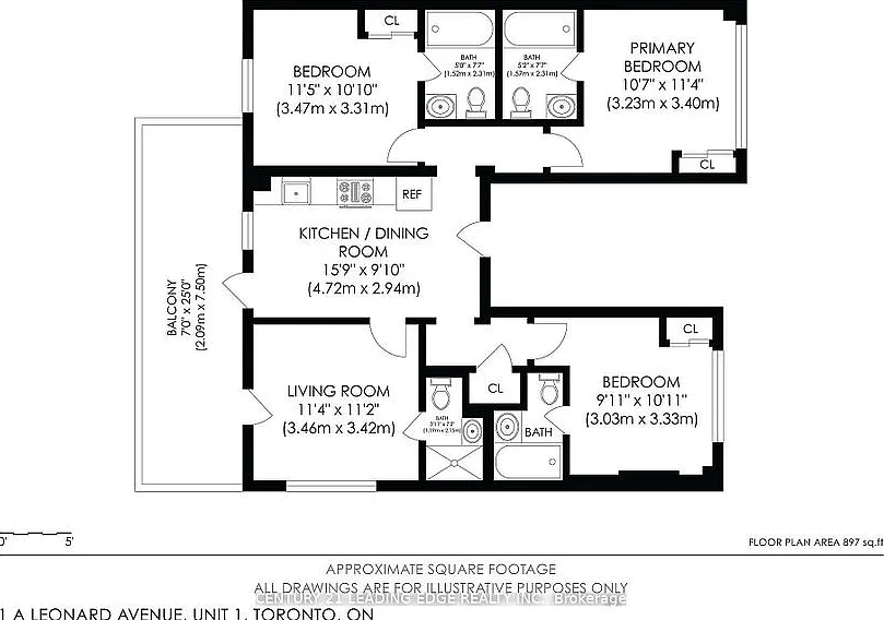 3 bed, 897 sqft, $3,750 — Photo 1