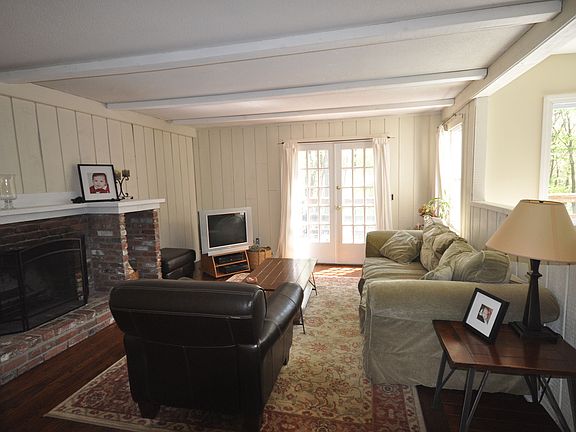 family room with fireplace