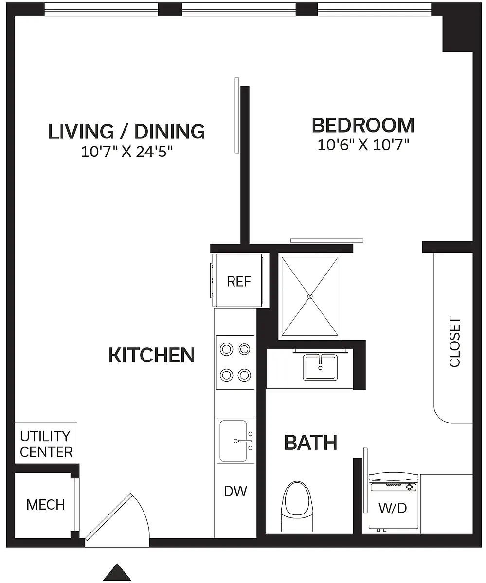 Floor plan 1 Bed/1 Bath-A1-2