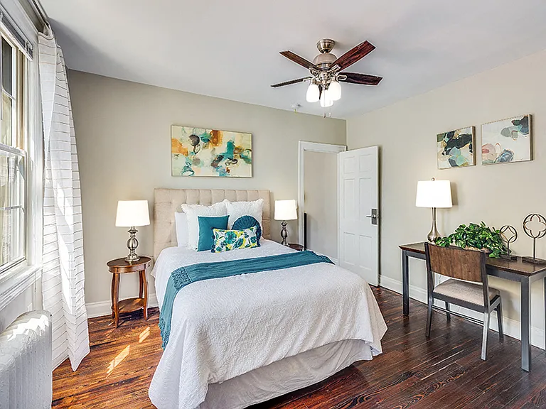 One-bedroom bedroom (staged)