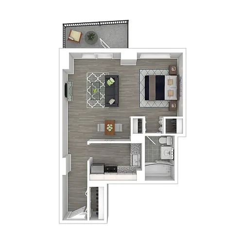 Floor plan S1R - Renovated Studio