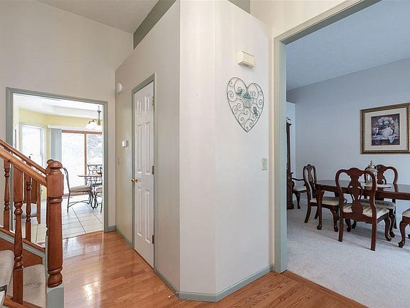 From foyer to dining room and kitchen