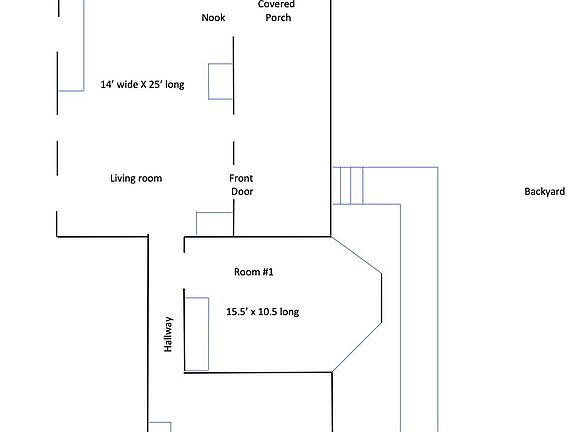 Floor plan for 410 1/2 South Railroad St.