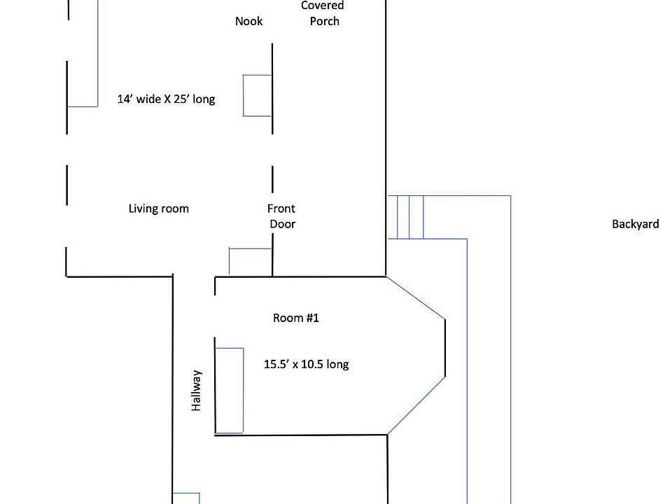 Floor plan for 410 1/2 South Railroad St.