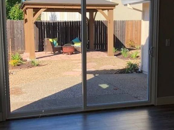 Walk out patio to gazebo