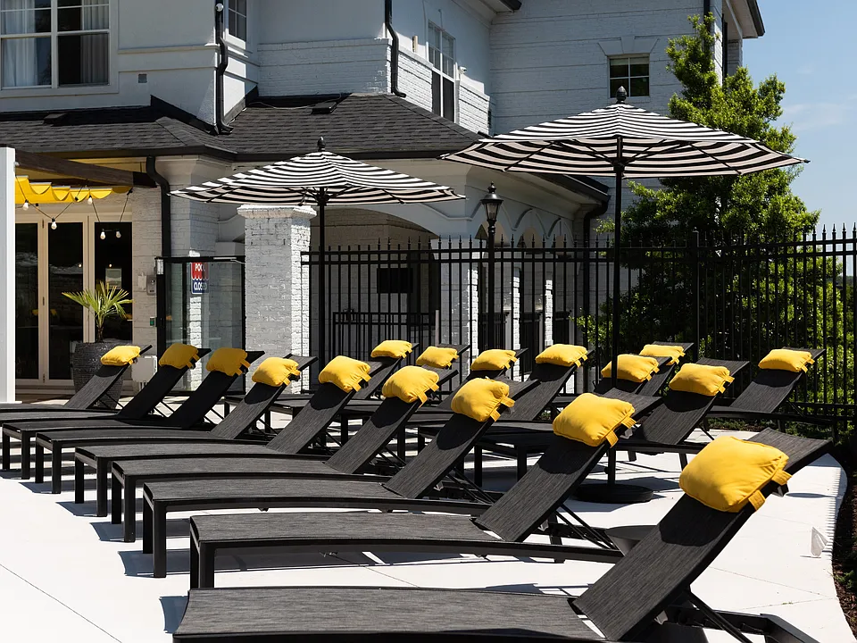 Lounge Chairs with Umbrellas