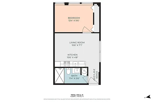 Floor plan Reg 1 bed