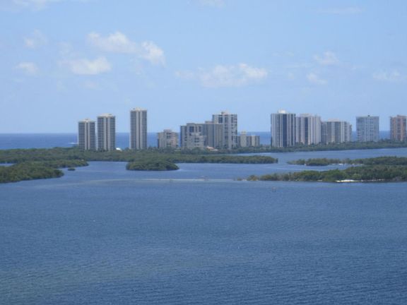 view to east