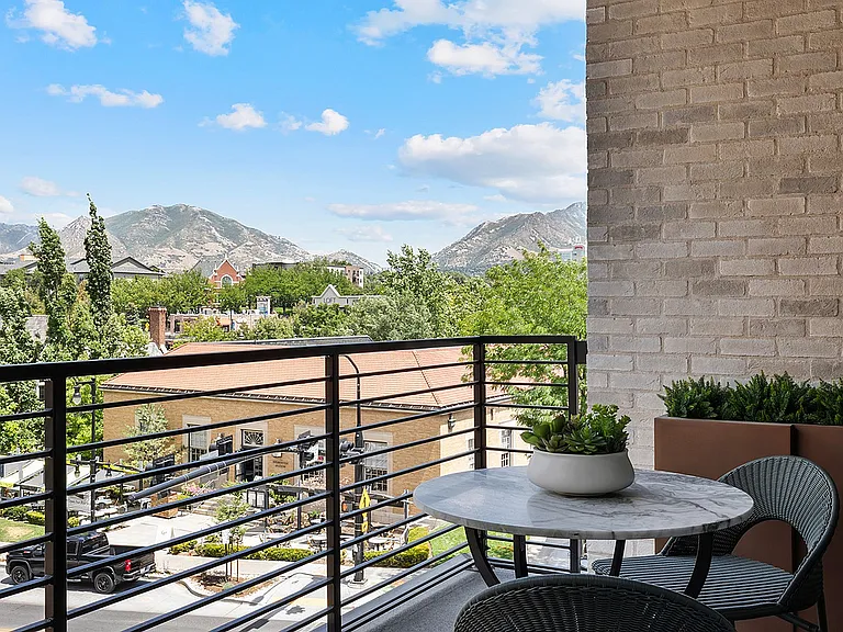 Private balcony in the Jade model
