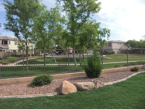 Backyard with view fence