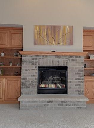 Gas fireplace adds warmth at the flip of a switch