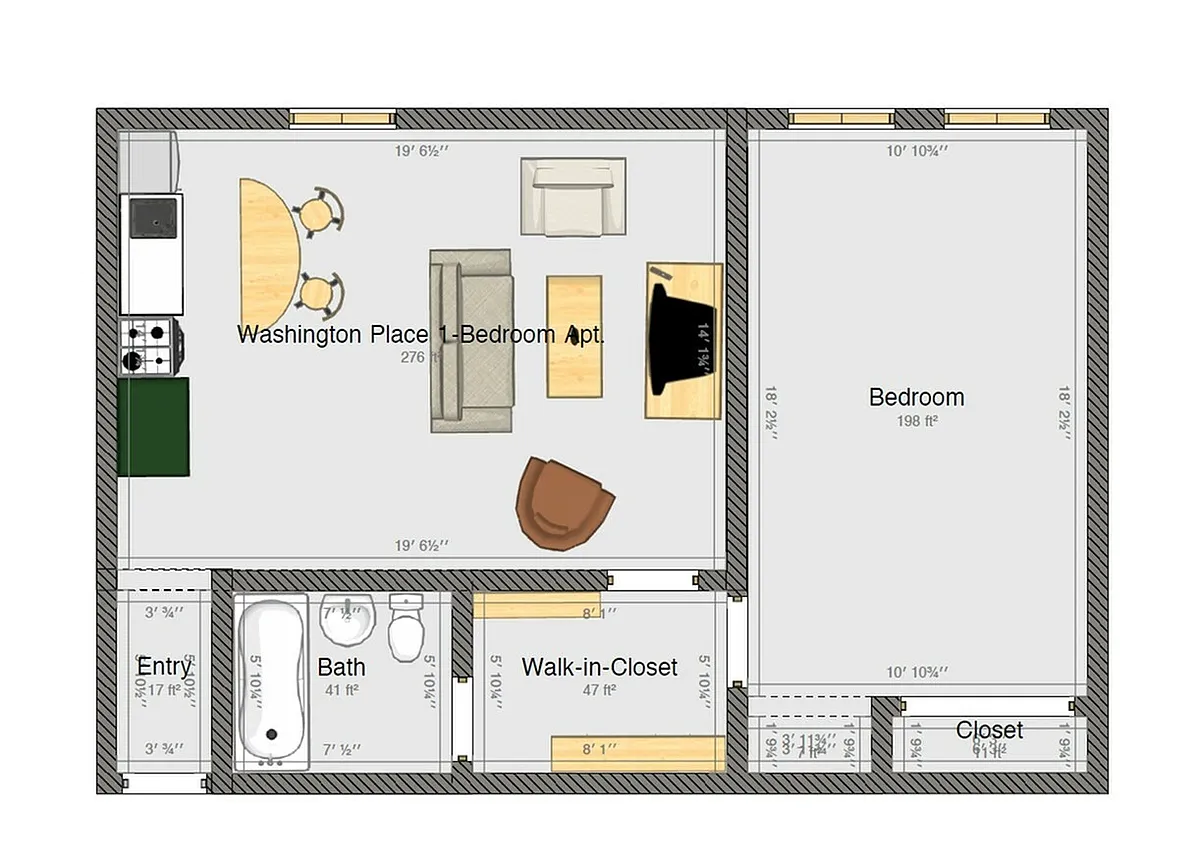 Floor plan 1 Bedroom